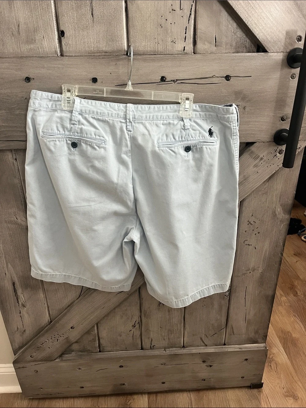 Polo by Ralph Lauren Light Blue Flat-Front Cotton Shorts
